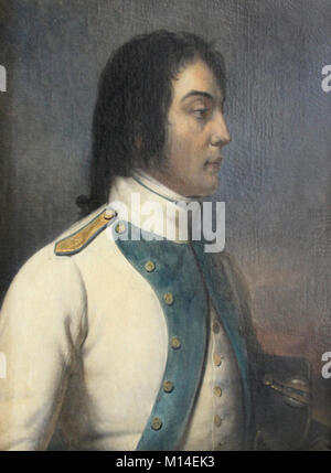 Öl Leinwand Malerei Portrait von Allgemeinen Captain Louis Charles Antoine Desaix de Veygoux von Charles de Steuben in Zimmer 1792, Schloss Versailles, Ile-De- Stockfoto