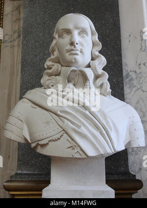 Marmorbüste von Francois de Vendome, Herzog von Beaufort, Marschall von Frankreich von Victor Louis Michel Mercier in der Galerie von Schlachten, Schloss Versailles, ICH Stockfoto