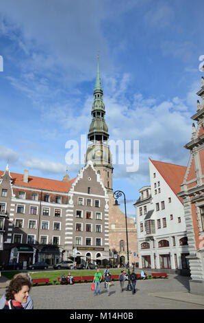 Berühmten Platz in der Altstadt von Riga Stockfoto