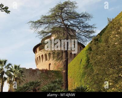 Riesige Wasser Turm in den Vatikanischen Gärten in Rom Stockfoto