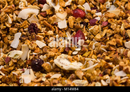 Makro Detail der Trockenfrüchte und Getreide Stockfoto