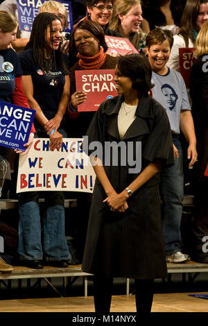 Auf einer Kundgebung in Columbia, South Carolina, für Senator, Kandidat für das Amt des Präsidenten der Vereinigten Staaten, Barack Obama. Stockfoto