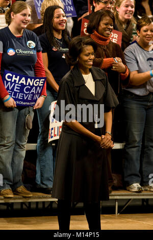 Auf einer Kundgebung in Columbia, South Carolina, für Senator, Kandidat für das Amt des Präsidenten der Vereinigten Staaten, Barack Obama. Stockfoto