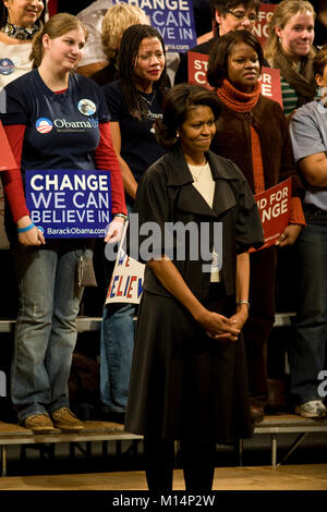 Auf einer Kundgebung in Columbia, South Carolina, für Senator, Kandidat für das Amt des Präsidenten der Vereinigten Staaten, Barack Obama. Stockfoto