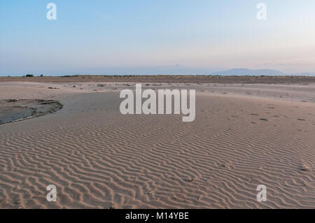 Kleine Dünen, Sand am Strand, Ebro Delta, Tarragona, Katalonien, Spanien Stockfoto