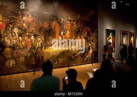 Niederlande, Amsterdam, Rijksmuseum, der Schlacht von Waterloo von Jan Willem Pieneman Stockfoto