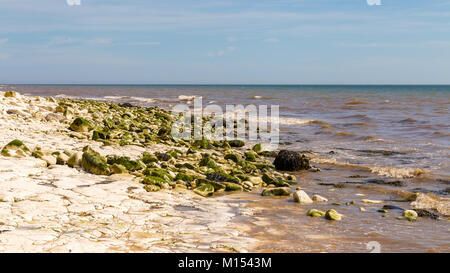 Nordsee bei Dänen Deich in der Nähe von Bridlington, East Riding von Yorkshire, Großbritannien Stockfoto