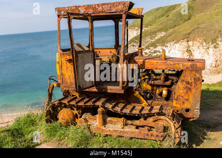 Alten rostigen Crawler, Flamborough Norden Landung in der Nähe von Bridlington, East Riding von Yorkshire, Großbritannien Stockfoto