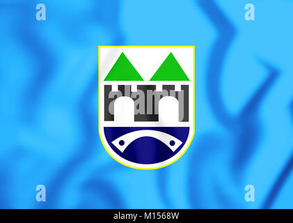 3D-Markierung von Sarajevo, Bosnien und Herzegowina. 3D-Darstellung. Stockfoto