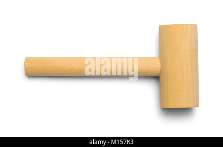 Holz Hammer Seite isoliert auf einem weißen Hintergrund. Stockfoto