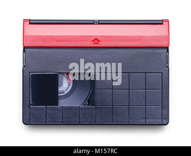 Video Kassette für zu Hause Film Kamera isoliert auf einem weißen Hintergrund. Stockfoto