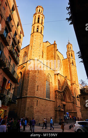 Barcelona, Spanien - 27. Oktober 2015: Basílica de Santa Maria del Mar in Barcelona, Spanien Stockfoto