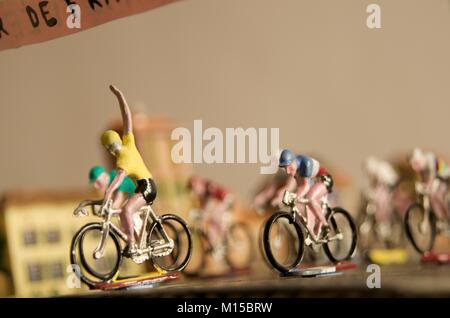 Radfahrer, Figuren - Sieger altmodisch, Konzept Stockfoto