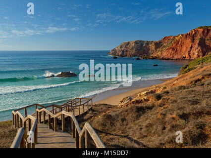 Praia do Amado, an der Costa Vicentina an der Algarve. Stockfoto