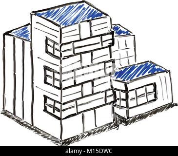 Wohnwohnung White Board Illustration Stock Vektor