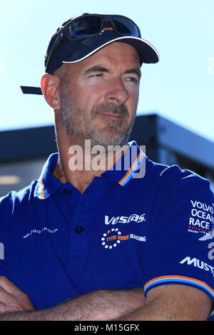 Die Stadt Alicante, Spanien. 20 Okt, 2017. Vestas Team, Crew Mitglied Damian Foxall während eines Media Meeting Tage vor Volvo Ocean Race 2017 start Credit: Jose Luis Ortin/Pacific Press/Alamy leben Nachrichten Stockfoto