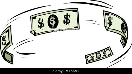 Die Zirkulation des Geldes, der Dollar cash Stock Vektor