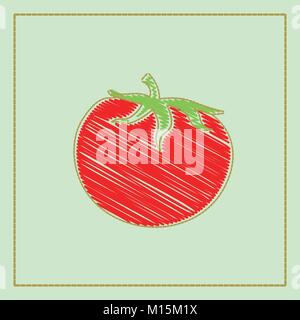 Vektor handgezeichnete Abbildung: Sammlung von Gemüse auf dunklem Hintergrund im Cartoon oder dekorative Stickerei Stil. Stock Vektor