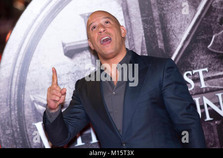 London, UK, 19. Oktober 2015, Vin Diesel, Filmpremiere von "Die letzte Hexe Hunter" im Empire Leicester Square. Mariusz Goslicki/Alamy Stockfoto