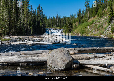 Lewis fällt auf den Lewis River im Yellowstone National Park Stockfoto