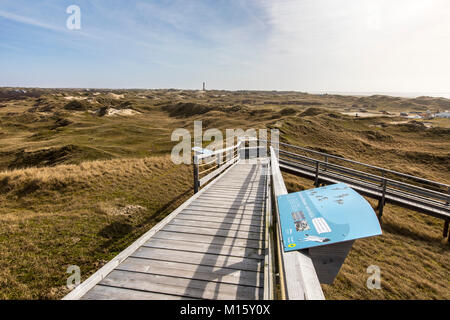 Die Ostfriesische Nordseeinsel Norderney, im Winter, Nationalpark Wattenmeer, Dünen und Wald landschaft, Heide, im Westen der Insel, die von der Stockfoto