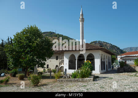 King's Moschee, Xhamia Mbret, Stadtteil Mangalem, Berat, Albanien Stockfoto
