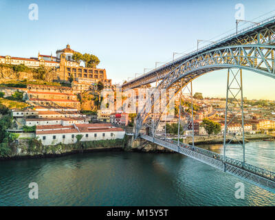 Stahl Brücke Dom Luis I Vila Nova de Gaia, Porto, Portugal Stockfoto