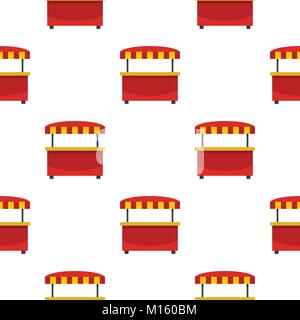 Store Kiosk mit roten und gelben Markise Muster Stock Vektor