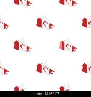 Karte von Kanada in der nationalen Flagge Farben Muster Stock Vektor