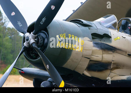 A-1 Skyraider bei einer Flugshow im Heritage Flight Museum, Skagit Regional Airport, Burlington, Washington, USA Stockfoto