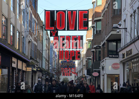 Frieden und Liebe Carnaby street london Stockfoto
