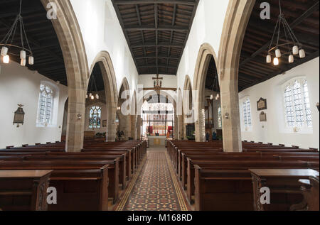 Innenansicht der Kirche des Hl. Johannes des Täufers, Newcastle upon Tyne, England, Stockfoto