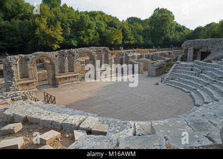 Antike Theater, die zerstörte Stadt, National Park Butrint, Saranda, Albanien Stockfoto