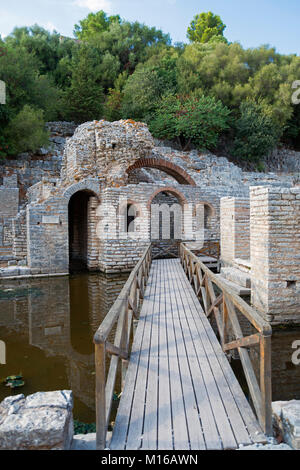 Asklepios Treasury, zerstörten Stadt, Butrint National Park, Saranda, Albanien Stockfoto