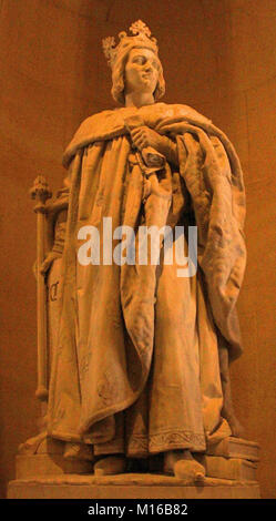 Marmor Skulptur Statue von Karl V., dem Weisen, König von Frankreich (1337-1380) Joseph Etienne Achille Valois im Stein Gallery-Galerie de Pierre, Versai Stockfoto