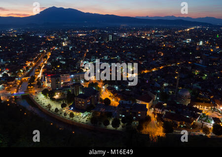 Sonnenuntergang Blick von der Festung in Prizren, Kosovo Stockfoto