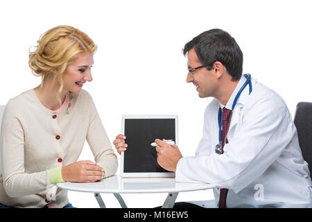 Frau beim Arzt Termin Stockfoto