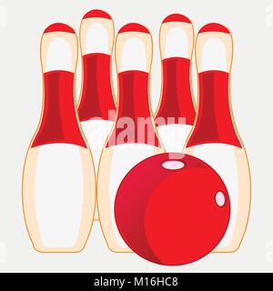 Instrumente für die Partie Bowling Stock Vektor