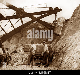 Navvies Bau einer Bahnlinie in Großbritannien, 1900 Stockfoto