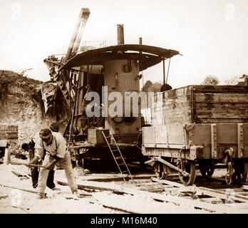 Navvies Bau einer Bahnlinie in Großbritannien, 1900 Stockfoto