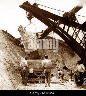 Navvies Bau einer Bahnlinie in Großbritannien, 1900 Stockfoto