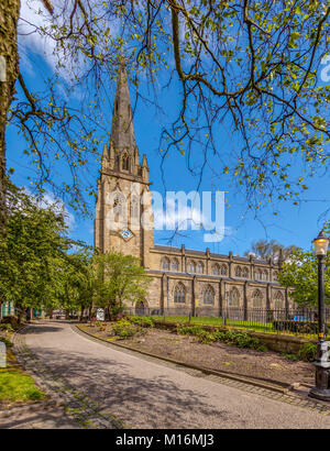 Preston Pfarrkirche. St. Johannes und St. Georg der Märtyrer. Das Münster Kirche Johannes der Evangelist in Preston City Center. Stockfoto