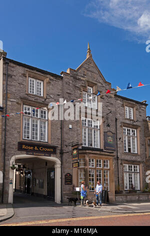 Die Rose und Crown Pub in Clitheroe Lancashire Wald von Bowland. Stockfoto