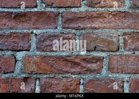 Alte Mauer Hintergrund mit groben braunen Ziegel. Breite Foto für Website Slider. Stockfoto