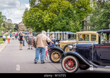 Modell T Autos in Amana Kolonien, Iowa Stockfoto