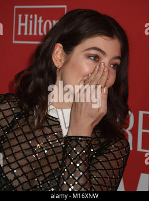 New York City, New York, USA. 26 Jan, 2018. Sänger LORDE besucht 2018 MusiCares Person des Jahres ehrt Fleetwood Mac in der Radio City Music Hall statt. Credit: Nancy Kaszerman/ZUMA Draht/Alamy leben Nachrichten Stockfoto