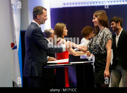 Madrid, Spanien. 17 Jan, 2018. König Felipe bei Zustellung der La Caixa Stipendien an der Caixa Stiftung in Barcelona, Spanien, 17. Januar 2018. Credit: Jimmy Olsen/Medien Punch *** Keine Spanien***/Alamy leben Nachrichten Stockfoto