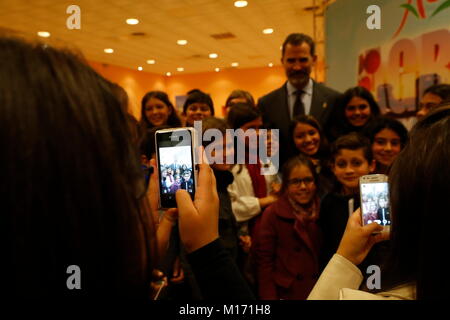 Madrid, Spanien. 25 Jan, 2018. König Felipe am AGROEXPO Öffnung in San Benito, Badajoz, Spanien. 25. Januar 2017. Credit: Jimmy Olsen/Medien Punch *** Keine Spanien***/Alamy leben Nachrichten Stockfoto