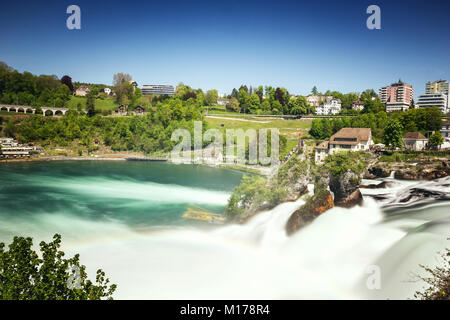 Zeitaufwand der Rheinfall in der Schweiz Stockfoto