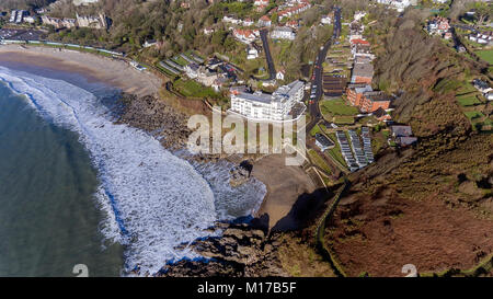 Rotherslade Bucht und Langland Bay Stockfoto